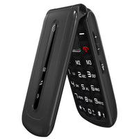 1 x RAW Customer Returns Mobile Phone for the Elderly with Large Keys, Ukuu Flip Mobile Phones 2.4 Inch Screen Easy to Use Cell Phone for the Elderly with SOS Button, Camera, FM Radio, Black - RRP €32.45