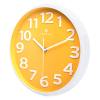 1 x RAW Customer Returns Lafocuse 3D Numbers Silent Wall Clock Yellow, Modern Wall Clock 30cm Easy to Read, No Ticking Silent Decoration for Living Room Kitchen Children s Room Office - RRP €21.62