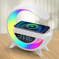 1 x RAW Customer Returns Anna Flowers 5 in 1 Wireless Night Lamp with 15W Fast Charging Bluetooth Speaker with Wireless Charging FM Radio and Alarm Clock for Home Office Bedside Decorative Lights - RRP €22.62