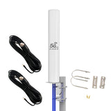 1 x RAW Customer Returns KASER 4G LTE 5G Antenna Outdoor External Mimo Omnidirectional 698-2700 3300-3800 MHz N-SMA connector TS9 adapter compatible with 4g 5g router gain up to 12 dBi reception over 15 km 2 x 10m cable  - RRP €134.16