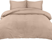 1 x RAW Customer Returns Utopia Bedding bed linen 200x200 set - microfiber duvet cover 200x200 cm 2 pillowcases 50x75 cm - beige - RRP €16.99