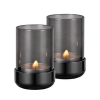 2 x Brand New Faveaux tealight holder glass metal tealight glasses candle holder black lantern glass decoration gifts for table decoration, white glass with black base 4 pieces - RRP €30.24