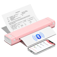 1 x RAW Customer Returns COLORWING Mobile Printer Bluetooth, Thermal Printer A4 Small Compact, Stencil Printer for Smartphone, Mobile Printer Without Cartridges for On the Go and Tattoo, Compatible with Android iOS, Pink - RRP €189.99