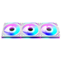 1 x RAW Customer Returns TZMRIT Interstellar-V2 Reverse Flow Uni Fan Infinity 120mm RGB Fan 120mm PWM ARGB Fan 120mm Triple Pack White - RRP €39.99