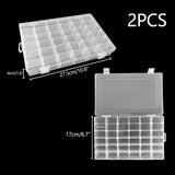 2 x Brand New Wensdr Jewelry Organizer 36 Compartments Plastic Adjustable Detachable Craft Cosmetic Storage Boxes - RRP €25.18