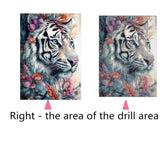 9 x Brand New 5D Diamond Art Painting Kit, Diamond Painting Pictures Set, Diamond Painting Rhinestone Embroidery Painting Painting Set for Adults, Children, Home, Wall Decorations white tiger  - RRP €54.36