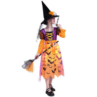 1 x Brand New ZUCOS Kids Witch Costume with Lights Halloween Carnival Cosplay Princess Costume with Broom and Hat Yellow 3-4 Years  - RRP €19.99