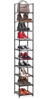 1 x RAW Customer Returns Wylnsie 10 Tier Vertical Shoe Rack, Slim Shoe Rack, Freestanding Sturdy Stackable Shoe Rack Organizer for Entryway, Bedroom, Black  - RRP €20.99