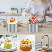 3 x Brand New Gohytal dessert rings and food rings, 8-piece stainless steel dessert rings with cake base cutter, 8cm cake accessory set, height 3.8 cm, round shapes for dessert pastry mousse, cake baking - RRP €39.3