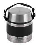 1 x RAW Customer Returns family Stainless Steel Food Thermos, Insulated Container for Solids and Liquids with Inner Containers for Soups, Sauces or Salads Black, 0.75L  - RRP €22.99