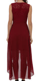 1 x RAW Customer Returns Laorchid women s formal dress evening dress sleeveless ladies elegant cocktail dress summer dress lace dress chiffon dress bridesmaid dresses knee-length a line wedding burgundy red L - RRP €57.47