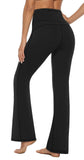 1 x RAW Customer Returns Persit women s flared trousers, yoga trousers, high waist leisure trousers, sports trousers, jazz pants, black - XL - RRP €18.0