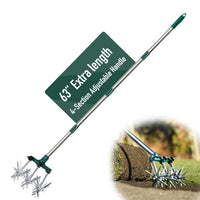 1 x RAW Customer Returns Rotary cultivator set, 63.5 cm - 160 cm, adjustable, garden tiller and hand garden cultivator with removable steel tines, reseeding grass or soil mixture - RRP €34.46