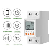 1 x RAW Customer Returns eMylo Smart Single-Phase Electricity Meter Electric Consumption Meter on DIN Rail WiFi Digital LCD Energy Meter KWh Meter with Tuya Smart Smart life APP, AC 63A 80-400V - RRP €35.4