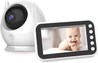 1 x RAW Customer Returns MYPIN Wireless Video Baby Monitor with 4.3 inch LCD Display and Robot Camera, Two-Way Audio, VOX Mode and Temperature Alarm, Night Vision, 2x Pan Tilt Zoom, Lullaby Music - RRP €69.99