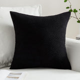 6 x Brand New MIULEE Pack of 2 Small Granular Cushion Covers Decorative Soft Square Cushion Covers for Sofa Bed Polyester Blend 40X40 cm Black - RRP €98.94