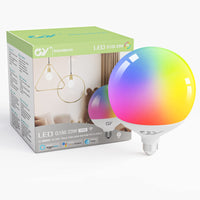 1 x RAW Customer Returns GY Alexa light bulb smart lamp E27 G150 23W 2400lm, Alexa accessories WLAN bulb compatible with Google Home 2.4 GHz, RGB dimmable warm white-cold white and multi-colored bulb, 1 piece - RRP €34.42