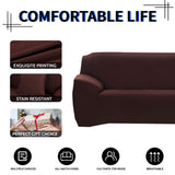 1 x RAW Customer Returns Lydevo Stretch Sofa Cover 3 Seater Sofa Covers with Armrests with 2 Cushion Covers Modern Sofa Cover Pattern Universal Non-Slip Washable Sofa Protector, Coffee - RRP €31.99