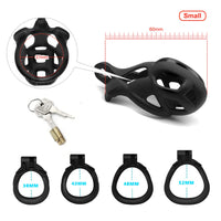 1 x RAW Customer Returns SeLgurFos CB-V3.0 Breathable 3D Penis Cage Chastity Belt Set with 4 Sizes Cock Ring Black Chastity Cage Sex Toy small  - RRP €37.3