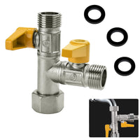 1 x RAW Customer Returns WENRERO G1 2 T-adapter adapter valve brass diverter valve G 1 2 shower arm diverter valve 3-way diverter valve shower adapter with 3 pieces of washer for kitchen, bathroom - RRP €15.99