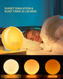 1 x RAW Customer Returns Light alarm clock daylight alarm clock full screen wake up light, sunrise sunset simulation, 2 alarms, 14 color lights with 8 nature sounds, 20 brightness snooze function, FM radio for adults and children - RRP €38.3