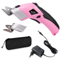 1 x RAW Customer Returns VLOXO Electric Scissors Cordless Cutter with 2 Cutting Blades for Crafts for Cutting Cardboard Leather Carpet Potted Plant Flowers Rechargeable Paper Cutter Scissors with Charger Device Pink - RRP €49.99