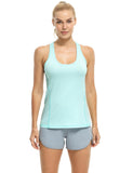 1 x RAW Customer Returns icyzone Women s Sports Top Yoga Tank Top Racer Back Sports Top Running Fitness Functional Shirt Pack of 3 M, Dark Grey True Navy Aqua  - RRP €25.18