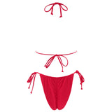 1 x RAW Customer Returns RXRXCOCO Sexy Brazilian Bikini Women Set Triangle String Top Bikini Thong Swimwear Red Size M - RRP €35.28