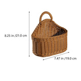 1 x RAW Customer Returns Cabilock 2pcs Woven Hanging Fruit Basket Woven Vegetable Holder Hanging Rattan Container Basket Wall Storage - RRP €24.74