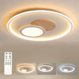 1 x RAW Customer Returns FitzMia LED ceiling light, ceiling lamp with wood, ceiling lamps dimmable with remote control, modern round wooden ceiling lamp for bedroom, children s room, living room, kitchen - RRP €70.58