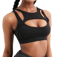 1 x RAW Customer Returns Sports Bra Women s Wireless Bra Comfortable Push Up Bra with Removable Padded New Bras for Training Running Boxing Yoga Black, XXL  - RRP €24.83