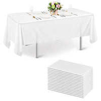 1 x RAW Customer Returns Tvvcalk 10 pieces tablecloth white, disposable tablecloth beer tent set, waterproof birthday tablecloths, tablecloth for party, wedding, Christmas, 150 280cm - RRP €27.22