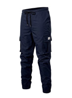 1 x RAW Customer Returns Elegancity Blue Jogging Pants Men Cargo Pants Trousers Men Causal Sports Pants Elastic Leisure Pants with 6 Pockets L - RRP €26.21