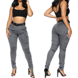 1 x RAW Customer Returns Nuofengkudu Cargo Pants Women Stretch Cargo Leggings Pants with Pockets Women Skinny Cargo Pants with Elastic Waistband Side Pockets Teenager Girls Moda Sports Leggings Jeggings Fabric Pants Gray S - RRP €27.99