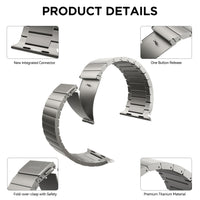 1 x RAW Customer Returns LULULOOK bracelet compatible with Apple Watch Ultra 2 Ultra 49mm, ultralight replacement bracelets made of titanium grade 2 sandblasted with DLC coating for iWatch Ultra bracelet, wide 24mm - RRP €72.6