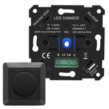 1 x RAW Customer Returns VIPMOON LED dimmer switch, 5-400W switch rotary dimmer flush-mounted, 220V-240V rotary dimmer flush-mounted dimmer switch for dimmable LED haloge incandescent LED lamps without clamping claws - RRP €27.99