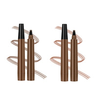 1 x Brand New Eyebrow pencil waterproof set with four micro-forked brushes, smudge-proof eyebrow tattoo pen, eyebrow pencil for all eyebrow colors deep brown light brown  - RRP €6.04