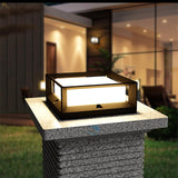 1 x RAW Customer Returns HMAKGG LED pedestal light outdoor path lights, bollard light outside made of black aluminum, IP65 outdoor light standing garden lamp, 15W warm white square garden lamp with base - RRP €53.1