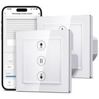 1 x RAW Customer Returns ALLEVOI roller shutter switch WiFi, 80x80 mm smart roller shutter control with percentage function, compatible with Amazon Alexa Google Assistant Siri, neutral wire required - RRP €44.36