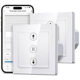 1 x RAW Customer Returns ALLEVOI roller shutter switch WiFi, 80x80 mm smart roller shutter control with percentage function, compatible with Amazon Alexa Google Assistant Siri, neutral wire required - RRP €44.36