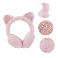 2 x Brand New ABOOFAN Earmuffs 2 Pack Earmuffs For Winter Women Cat Ears Earmuffs Plush Earmuffs Fluffy Kids Headphones Ladies Gift Pink Headset Headphone Headband - RRP €55.2