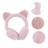 2 x Brand New ABOOFAN Earmuffs 2 Pack Earmuffs For Winter Women Cat Ears Earmuffs Plush Earmuffs Fluffy Kids Headphones Ladies Gift Pink Headset Headphone Headband - RRP €55.2