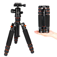 1 x RAW Customer Returns Koolehaoda Camera Mini Tripod Aluminum 63.5 cm Compact Table Tripod Portable Travel Tripod with 360 Ball Head for DSLR Camera, Video Camcorder, Load Capacity up to 10 kg Orange  - RRP €63.99