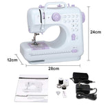 1 x RAW Customer Returns 12 Stitch Multifunction Sewing Machine, Household Sewing Machine, Electric Sewing Machine, Portable Sewing Machine, Two Speed Double Line Reverse Stitch - RRP €63.6