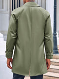 1 x RAW Customer Returns Feziakuk Men s Trench Coat Double Breasted Long Coat Lapel Autumn Winter Military Style Jacket Transition Jacket, Army Green XL - RRP €60.49