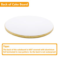 1 x RAW Customer Returns Cake Board Cake Base 12mm x 30cm 12inch Cake Board Round 4 Pieces Reusable Cake Base for Transporting Cakes and Tarts Gold  - RRP €16.13