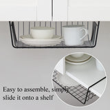 1 x RAW Customer Returns Tebery 4 Pack Under Shelf Storage Basket, Hanging Basket, Under Shelf Hanging Metal Wire Basket Organizer for Kitchen, Pantry, Desk, Bookshelf, Black - RRP €26.21