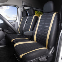 1 x RAW Customer Returns TOYOUN Van Seat Covers 3D Stripe Print Universal Fit for Most Vans Trucks Front Seat Covers Single Double Seat Covers Single Driver Double Passenger Seat... - RRP €28.31