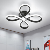 1 x RAW Customer Returns Comely Modern LED Ceiling Light, Black 30W Black 3500LM Ceiling Lamp LED, Creative Flower Shape Acrylic Ceiling Lighting LED for Balcony Hallway Bedroom Living Room, Cool White Light, 6500K - RRP €32.1