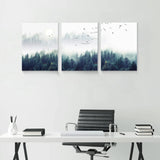 1 x RAW Customer Returns hyidecorart Misty Forest Pictures, Canvas Forest and Birds in the Mist Modern Art Print Wall Decoration Wall Pictures Living Room Bedroom Kitchen Dining Room and Bathroom - RRP €28.98